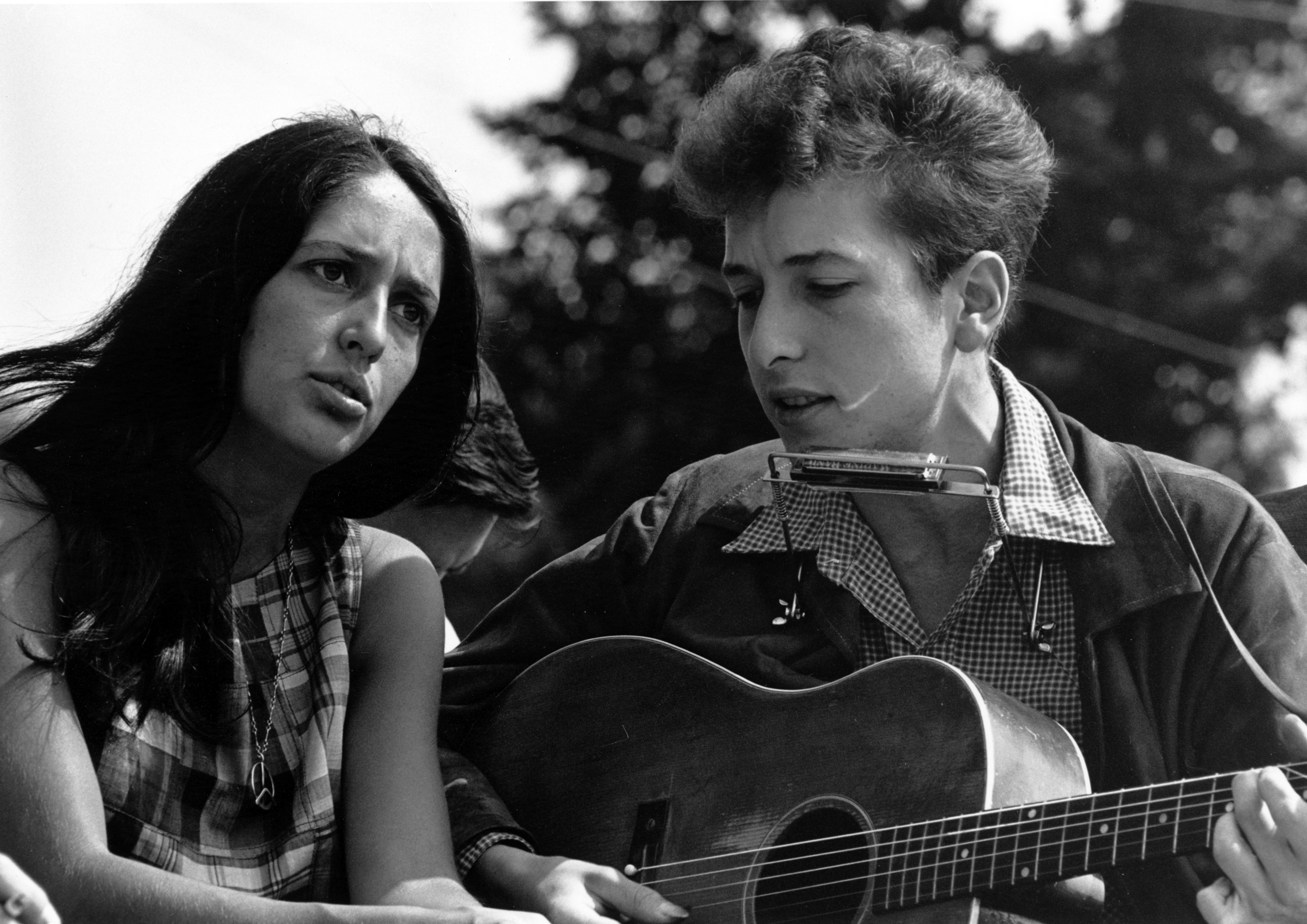 Bob Dylan und Joan Baez beim March on Washington, 1963